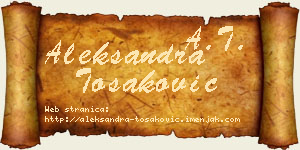 Aleksandra Tošaković vizit kartica